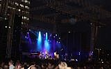 Israeli rocker Geva Alon performing at the 2010 Earth Day concert at Tel Aviv's Rabin Square (photo credit: Geva Alon, MySpace)