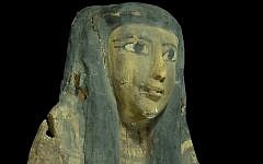 A wooden Egyptian sarcophagus, confiscated by the Israel Antiquities Authority in 2012, that was set to be returned to Egypt on May 22, 2016 (Courtesy: Israel Antiquities Authority)