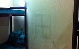 Swastika graffiti found on the wall at Ben Gurion Airport this week (photo credit: Courtesy the Immigration and Border Authority)