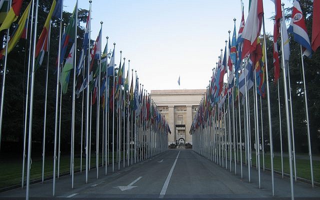 The United Nations building in Geneva (photo credit: CC BY cometstarmoon/flickr)