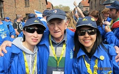 Linda Cheung (far right), with members of the Hong Kong mission to March of the Living. (photo credit: Courtesy)
