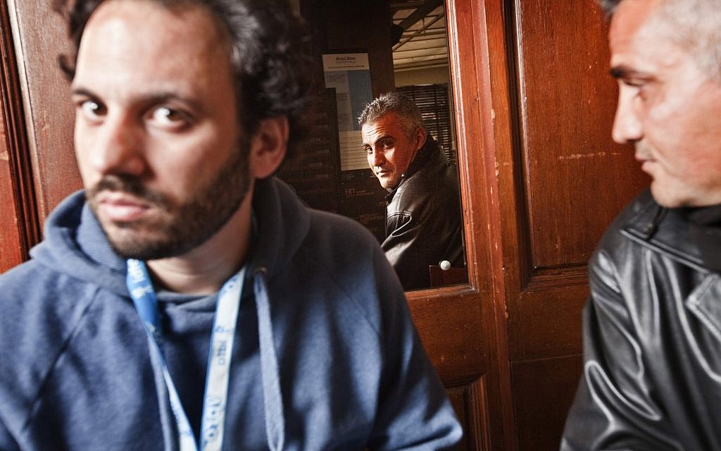 '5 Broken Cameras' co-directors Guy Davidi and Emad Burnat (photo credit: Kino Lorber)