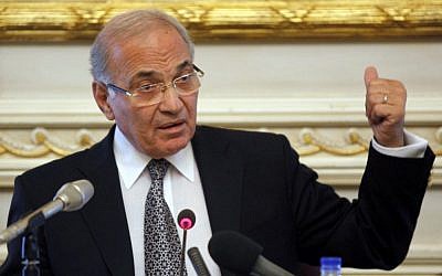 Former Egyptian prime minister Ahmed Shafiq (photo credit: AP/Victoria Hazou, File)