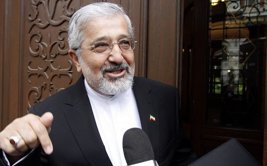 Iran's envoy to the International Atomic Energy Agency, Ali Asghar Soltanieh (photo credit: AP/Ronald Zak/File)
