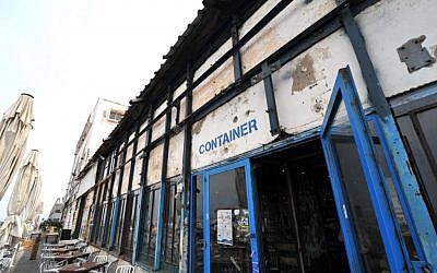 The Container at the Jaffa port (photo credit: David Katz) 