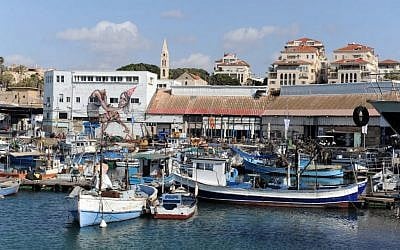 The Jaffa port, and the setting of the restaurant/art space, the Container (photo credit: David Katz)