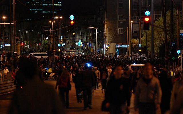 Night life on Ibn Gvirol Street in Tel Aviv. (photo credit: Gili Yaari/Flash 90)