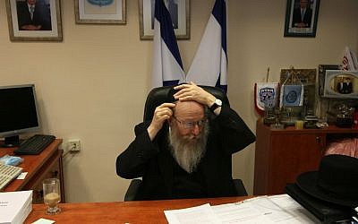 Then-deputy health minister Yaakov Litzman in 2011. (Kobi Gideon/Flash90)