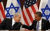 Prime Minister Benjamin Netanyahu and US President Barack Obama in New York, September 21, 2011 (photo credit: Avi Ohayon/GPO/Flash90)