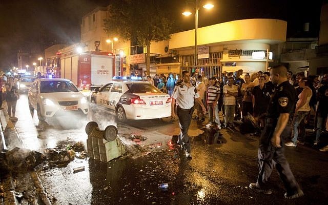 South Tel Aviv after Wednesday night's protest. (photo credit: Tali Mayer/Flash90)