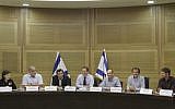 The Knesset's Committee for the Advancement of an Equal Burden, headed by Yohanan Plesner (center) (Photo credit: Miriam Alster/ Flash 90)