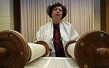 Reform Rabbi Jalena Rubinstein reading from the Torah in 2003. (photo credit: Flash90)