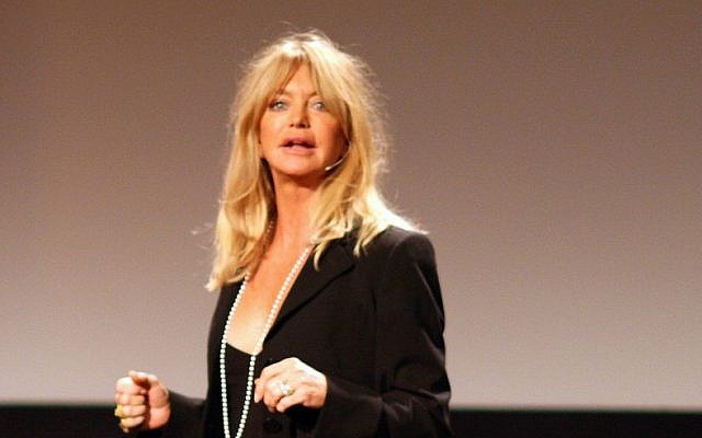 Goldie Hawn at a TED talk in 2008. (photo credit: Erik Charlton, CC, via Flickr)