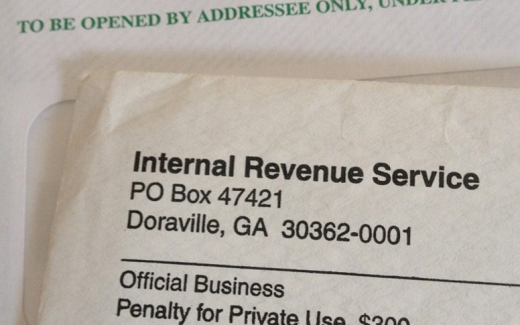 The dreaded IRS envelope (photo credit: Jessica Steinberg)