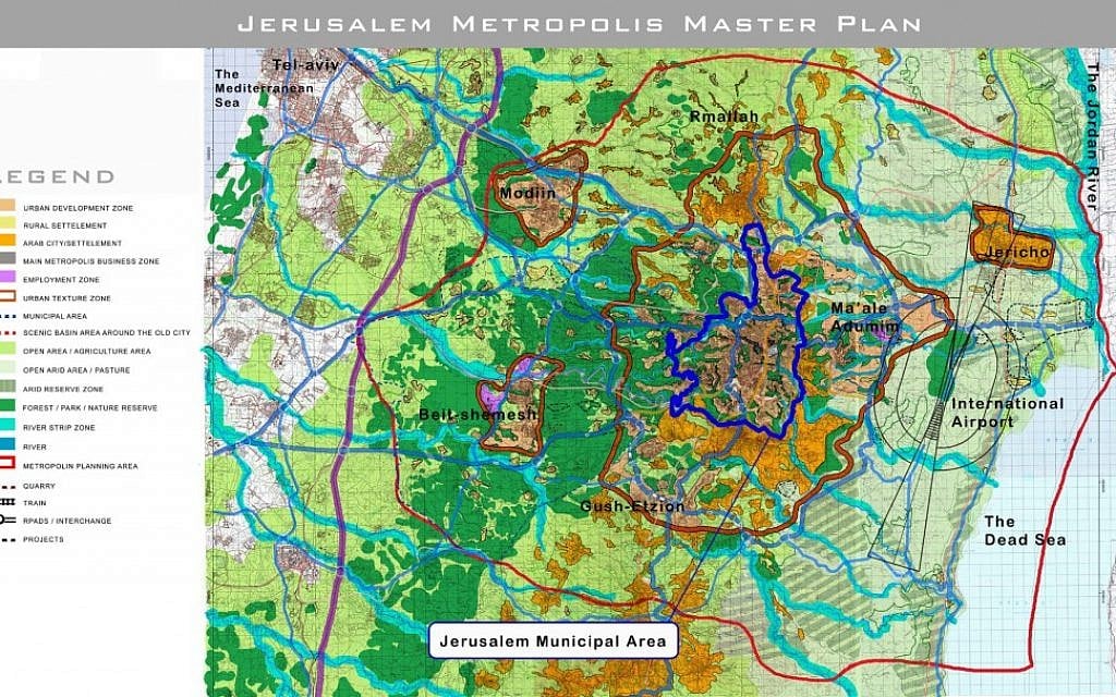 A detailed map of the Jerusalem 5800 Master Plan (photo credit: Courtesy Kevin Bermeister) A detailed map of the Jerusalem 5800 Master Plan (photo credit: Courtesy Kevin Bermeister)