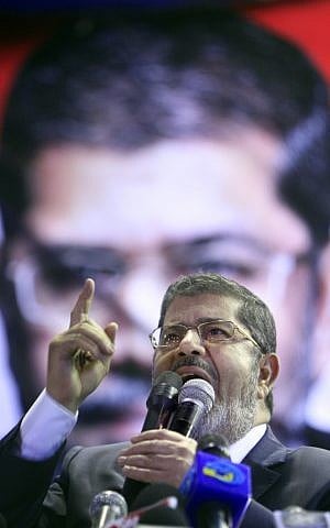 Muslim Brotherhood candidate Muhammad Mursi (photo credit: AP Photo/Amr Nabil)