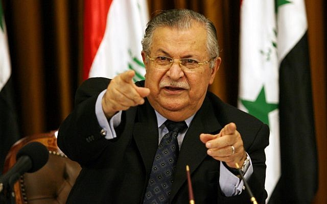Iraqi President Jalal Talabani (photo credit: AP Photo/ Hadi Mizban)
