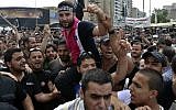 Lebanese anti-Syrian regime critic Shadi Mawlawi is released from prison in Tripoli Tuesday (photo credit: AP)