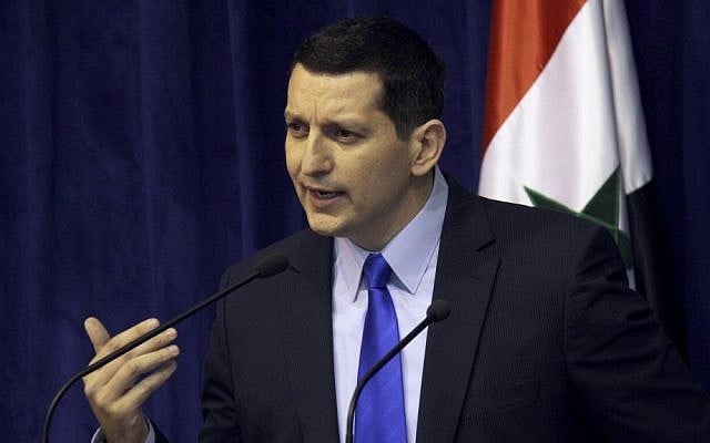 Syria's former Foreign Ministry spokesman Jihad Makdissi (photo credit: AP/Bassem Tellawi)