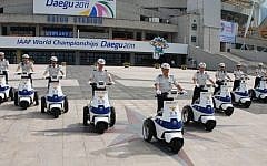 Cops in Seoul, South Korea, on patrol with T3 Motion vehicles (photo credit: Courtesy)