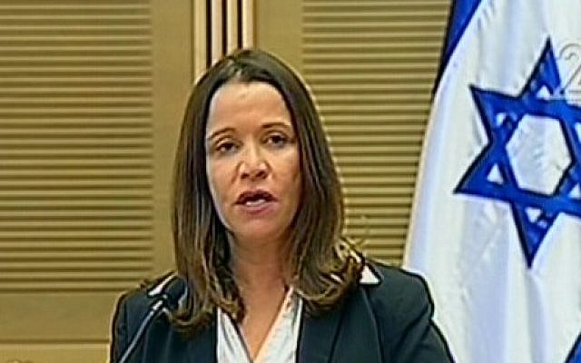 Labor leader Shelly Yachimovich addresses reporters in the Knesset following the announcement of a new unity government in May (image capture Channel 2 News) Labor leader Shelly Yachimovich addresses reporters in the Knesset following the announcement of a new unity government in May (image capture Channel 2 News)
