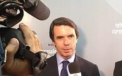 Former Spanish prime minister Jose Maria Aznar Wednesday in Jerusalem (photo credit: Raphael Ahren/The Times of Israel)