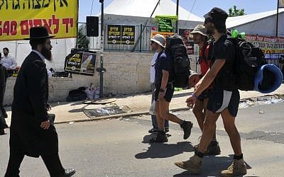Revelers on Mount Meron for Lag Ba'omer Wednesday. (photo credit:Serge Attal/Flash90)