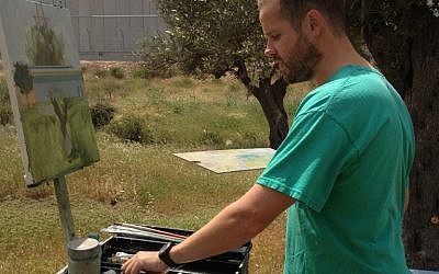 Abraham Storer in his outdoor studio (photo credit: Jessica Steinberg)