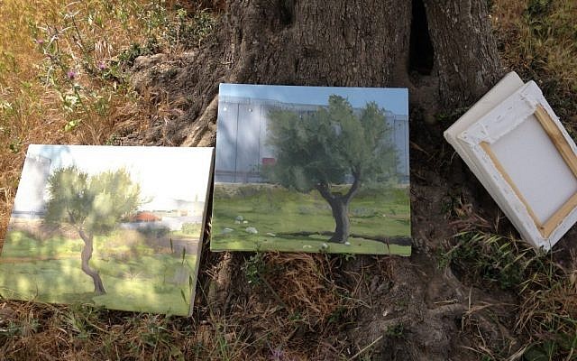The security barrier triptych (photo credit: Jessica Steinberg)