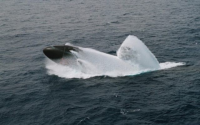 Illustrative photo of a nuclear attack submarine, the USS Columbus. (photo credit: US Navy via Wikimedia Commons)