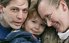 In this December 2008 photo, Isidore Heath Campbell, left, with his wife, Deborah, and son Adolf Hitler Campbell, pose in Easton, Pennsylvania. (AP/Rich Schultz)