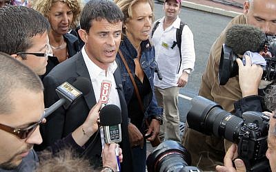 French Interior Minister Manuel Valls (photo credit: AP/Bob Edme)