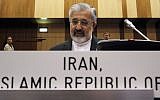Iran's Ambassador to the International Atomic Energy Agency, Ali Asghar Soltanieh, awaits the start of an IAEA board of governors meeting in Vienna, Austria last June. (photo credit: AP/Ronald Zak)