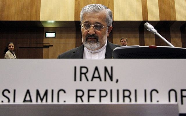 Iran's Ambassador to the International Atomic Energy Agency, Ali Asghar Soltanieh, awaits the start of an IAEA board of governors meeting in Vienna, Austria last June. (photo credit: AP/Ronald Zak) Iran's Ambassador to the International Atomic Energy Agency, Ali Asghar Soltanieh, awaits the start of an IAEA board of governors meeting in Vienna, Austria last June. (photo credit: AP/Ronald Zak)