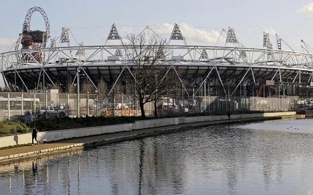 The main Olympic Stadium in London. Security forces are working overtime on preparations for the games. (photo credit: AP/Sang Tan)