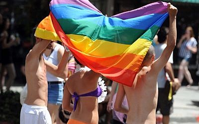 Gay Pride Parade 2011 attendees (photo credit: David Katz/The Israel Project)