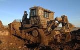 An IDF D9 bulldozers, manufactured by Catepillar. (Hamad Almakt/Flash90)