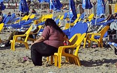 On the beach in Tel Aviv (illustrative photo credit: Serge Attal/Flash 90)
