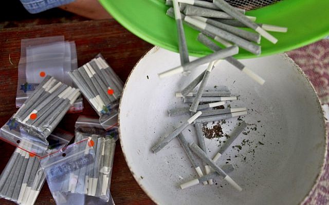 Marijuana joints (illustrative photo credit: Abir Sultan/Flash90)
