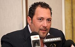 Jewish businessman and philanthropist Guma Aguiar at a 2011 press conference in Israel (photo credit: Abir Sultan/Flash 90)