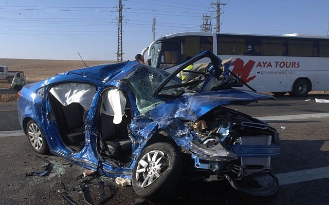 Illustrative photo of a car accident (Dudu Greenspan/Flash90)