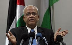 Chief Palestinian negotiator Saeb Erekat (photo credit: Issam Rimawi/Flash90)