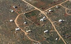 An aerial view of the illegal outpost of Maoz Esther in the West Bank. (Kobi Gideon/Flash90)