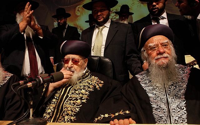 Not among the richest, yet hugely influential: Shas party spirtual leader Rabbi Ovadia Yosef, left (photo credit: Uri Lenz/Flash90)