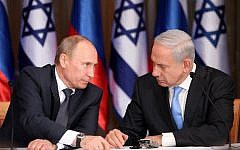 Prime Minister Benjamin Netanyahu holds a joint press conference with Russian President Vladimir Putin at Netanyahu's residence in Jerusalem on June 25, 2012. (photo credit: Marc Israel Sellem/POOL/FLASH90)