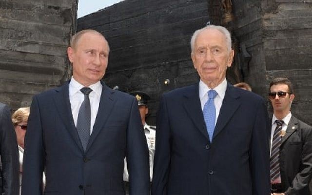 Russian president Vladimir Putin and President Shimon Peres. (photo credit: Avi Ohayon/GPO/FLASH90) Russian president Vladimir Putin and President Shimon Peres. (photo credit: Avi Ohayon/GPO/FLASH90)