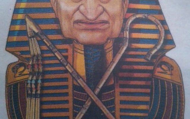 Photograph of Israel Hayom's political cartoon from 3 June 2012.