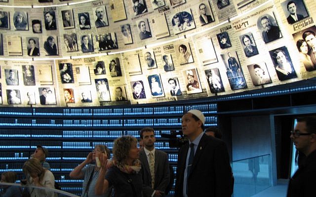 Hassen Chalghoumi at the Hall of Names in Yad Vashem, June 2012 (photo credit: Elhanan Miller / Times of Israel) Hassen Chalghoumi at the Hall of Names in Yad Vashem, June 2012 (photo credit: Elhanan Miller / Times of Israel)