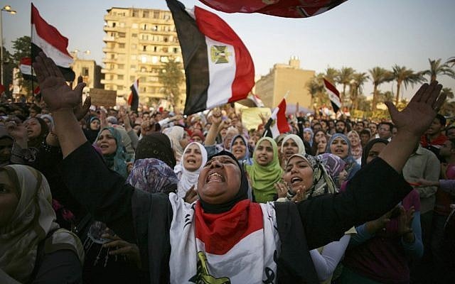 Egyptian women demonstrate this week in Cairo' Tahrir Square (photo credit: AP Photo/Manu Brabo) Egyptian women demonstrate this week in Cairo' Tahrir Square (photo credit: AP Photo/Manu Brabo)