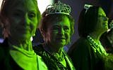 Holocaust survivors participate in a beauty pageant in Haifa on Thursday, June 28, 2012. (photo credit: Sebastian Scheiner/AP)